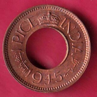 British india king bombay mint george vi 1945 one pice beautiful copper Coin-FC1067