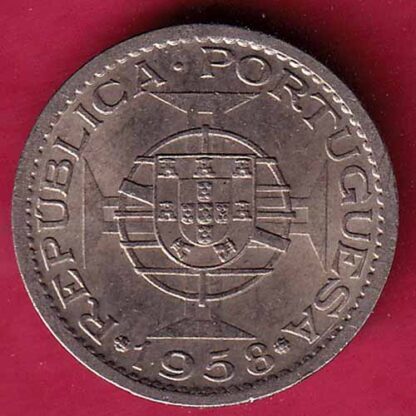 PORTUGUESE INDIA GOA 60 CENTAVOS 1958 COIN –FC1101 - Image 2