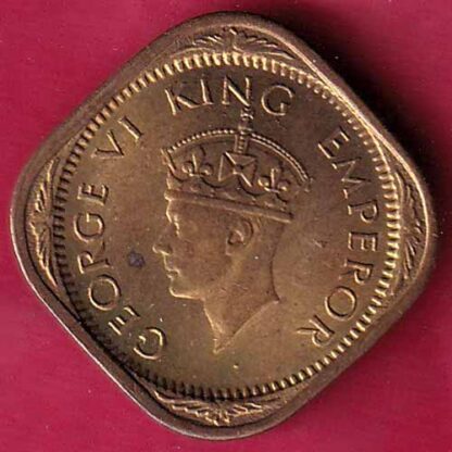 BRITISH INDIA 1944 GEORGE VI 1/2 ANNA COIN –FC1140 - Image 2