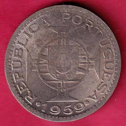 PORTUGUESE INDIA GOA 3 ESCUDO 1959 COIN –FC1141 - Image 2