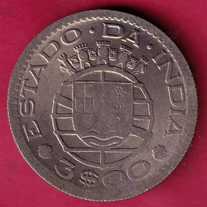 PORTUGUESE INDIA GOA 3 ESCUDO 1959 COIN –FC1141