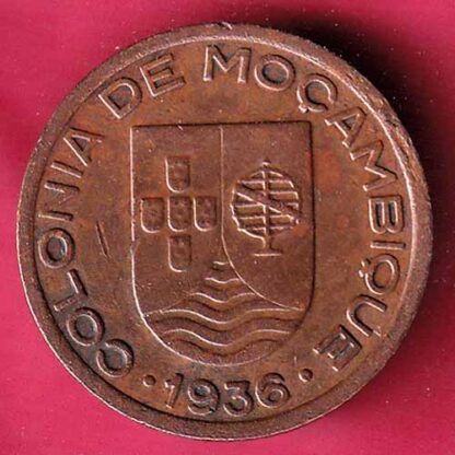 Colony of the Portuguese Empire 1936  Mozambique 10 Centavos  – FC1211 - Image 2
