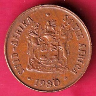 South Africa SUID-AFRIKA 1 Cent 1980 COPPER COIN – FC1234