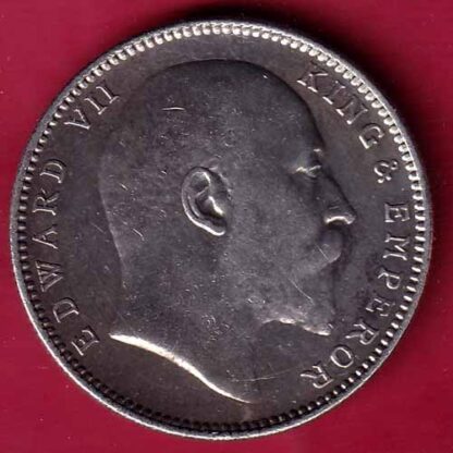BRITISH INDIA 1907 EDWARD VII ONE RUPEE SILVER COIN- FC947 - Image 2