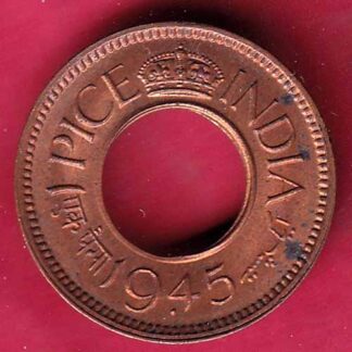 British india king bombay mint george vi 1945 one pice beautiful copper Coin – FC996