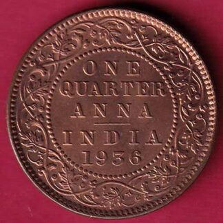 BRITISH INDIA 1936 GEORGE V ONE QUARTER ANNA –F4236