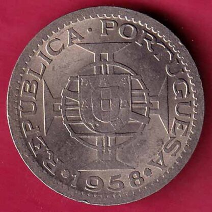 PORTUGUESE INDIA GOA 60 CENTAVOS 1958 COIN –FC1114