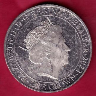 ELIZABETH II GIBRATAR II D.G. REGINA GIBRALTAR 2022 ONE CROWN - F4452