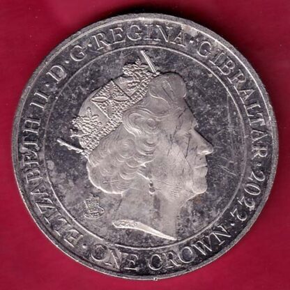 ELIZABETH II GIBRATAR II D.G. REGINA GIBRALTAR 2022 ONE CROWN - F4452
