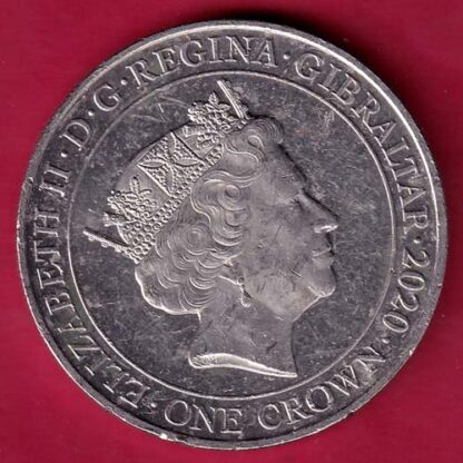 ELIZABETH II GIBRATAR II D.G. REGINA GIBRALTAR 2020 ONE CROWN - F4458 - Image 2