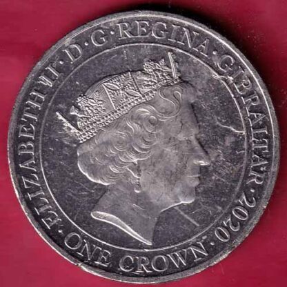 ELIZABETH II D.G. REGINA GIBRALTAR 2020 ONE CROWN A MIRACLE OF DELIVERANCE 1940  - FC1303 - Image 2