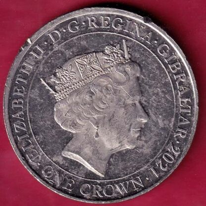 H.M QUEEN ELIZABETH II HRH PRICE PHILIP GIBRALTAR ONE CROWN  – FC1317 - Image 2