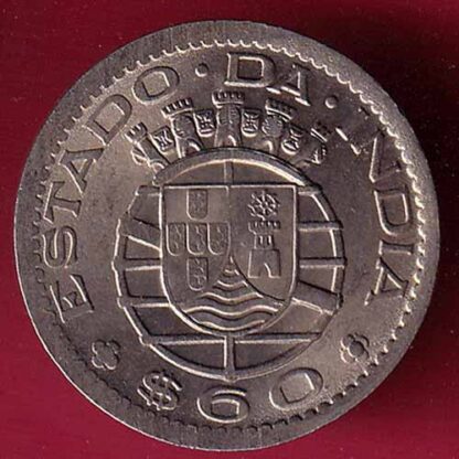 PORTUGUESE INDIA GOA 60 CENTAVOS 1958 COIN– FC1407