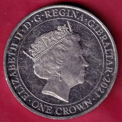 ELIZABETH II DEI-GRA REGINA. GIBRALTAR 2021 ONE CROWN IN FLANDERS FIELDS THE POPPIES BLOW - FC1530 - Image 2