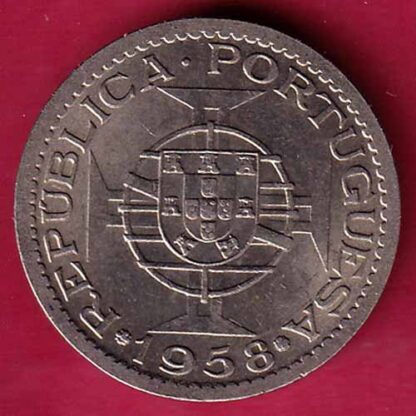 PORTUGUESE INDIA GOA 60 CENTAVOS 1958 COIN– FC1556 - Image 2
