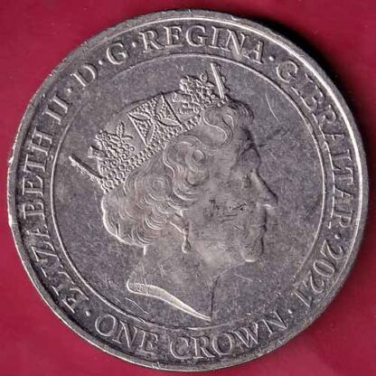 ELIZABETH II DEI-GRA REGINA. GIBRALTAR 2021 FIGHT THROUGH TO FINAL VICTORY ONE CROWN – FC1560 - Image 2