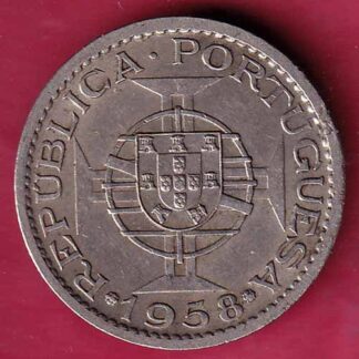 PORTUGUESE INDIA GOA 1 ESCUDO 1958 RARE COIN– FC1652