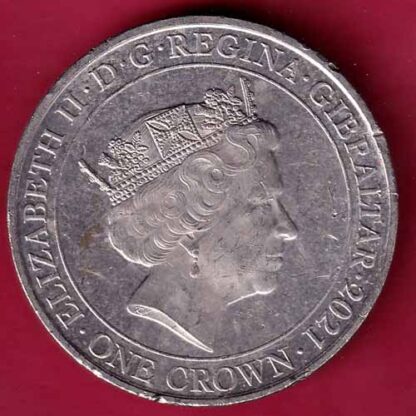 ELIZABETH II DEI-GRA REGINA. GIBRALTAR 2021 one crown FIGHT THROUGH TO FINAL VICTORY – FC1661 - Image 2