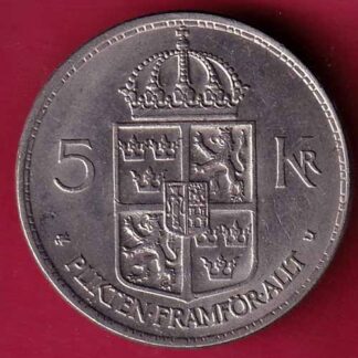 Sweden 5 Kronor - Gustaf VI Adolf 1972  – FC1664