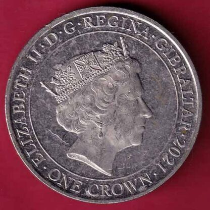 ELIZABETH II DEI-GRA REGINA. GIBRALTAR 2021 ONE CROWN FIGHT THROUGH TO FINAL VICTORY –FC1505 - Image 2