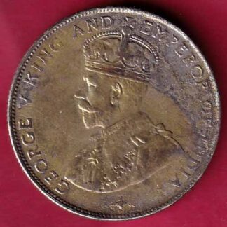STRAITS SETTLEMENTS 1920 GEORGE V KING AND EMPEROR OF INDIA HALF DOLLAR 50 CENTS– FC1651