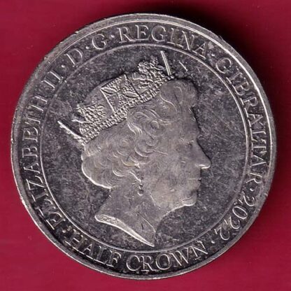 the right ti live in peace elizabeth ii d.g. regina gibraltar 2022 half crown - F4878 - Image 2
