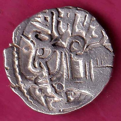 Hindushahia, kabul n gandhara silver drachma horseman n bill type coin- F4889