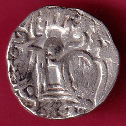 Hindushahia, kabul n gandhara silver drachma horseman n bull type coin :-F4602 - Image 2