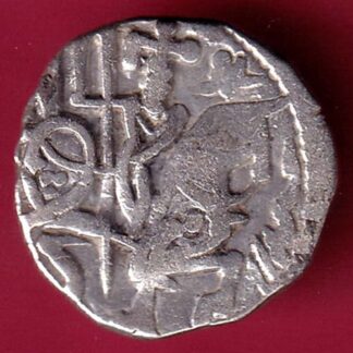 Hindushahia, kabul n gandhara silver drachma horseman n bull type coin :-F4602