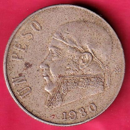 ESTADOS UNIDOS MEXICANOS 1980 UN PESO :-F4603 - Image 2