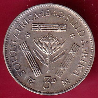 SOUTH AFRICA 1942 SUID AFRICA 3 Pence - George VI  :-F4618 - Image 2