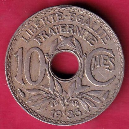 France 10 Cents 1935 FREEDOM·EQUALITY FRATERNITÉ:-F4621 - Image 2
