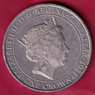 ELIZABETH II DEI-GRA REGINA. GIBRALTAR 2021 UNC one crown 70 Years Strength and Stay  :-F4643