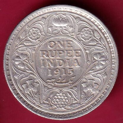 British India 1915 George v One Rupee silver coin :-F4671 - Image 2
