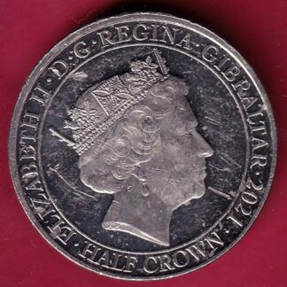 ELIZABETH II DEI-GRA REGINA. GIBRALTAR 2021 half crown fight through to final victory  :-F4675