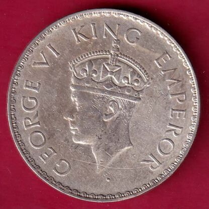 BRITISH INDIA 1940 GEORGE VI BOMBAY MINT ONE RUPEE SILVER COIN:-F4679