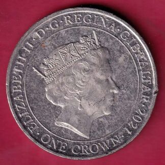 ELIZABETH II DEI-GRA REGINA. GIBRALTAR 2021 ONE CROWN FIGHT THROUGH TO FINAL VICTORY– F4765