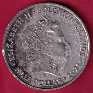 a time for greatness elizabeth ii solomon island 2021 half dollar– F4772