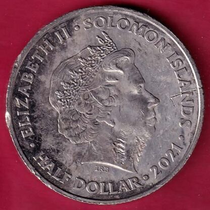 a time for greatness elizabeth ii solomon island 2021 half dollar– F4772