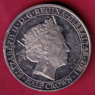 ELIZABETH II DEI-GRA REGINA. GIBRALTAR 2021 half crown fight through to final victory– F4794