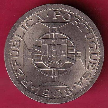 PORTUGUESE INDIA GOA 60 CENTAVOS 1958 COIN– FC1689 - Image 2