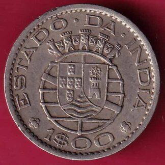 PORTUGUESE INDIA GOA 1 ESCUDO 1958 RARE COIN– FC1744