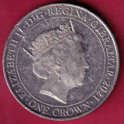 ELIZABETH II DEI-GRA REGINA. GIBRALTAR 2021 ONE CROWN E & P  – FC1746 - Image 2