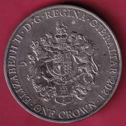 ELIZABETH II DEI-GRA REGINA. GIBRALTAR 2021 ONE CROWN  – FC1751