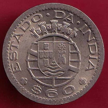 PORTUGUESE INDIA GOA 1 ESCUDO 1958 RARE COIN– FC1764