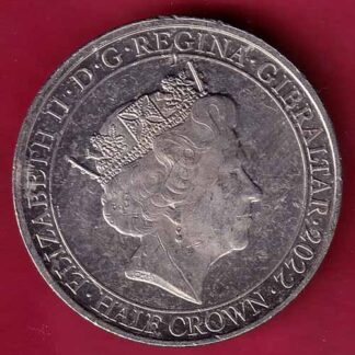 the right ti live in peace elizabeth ii d.g. regina gibraltar 2022 half crown - FC1786