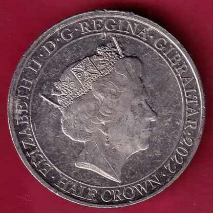 the right ti live in peace elizabeth ii d.g. regina gibraltar 2022 half crown - FC1786