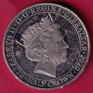 ELIZABETH II DEI-GRA REGINA. GIBRALTAR 2020 HALF CROWN NEWER WAS SO MUCH OWED BY SOMANYTO SO FEW – FC1866