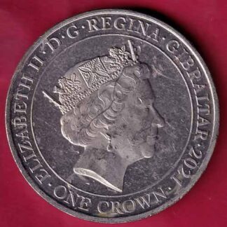 ELIZABETH II DEI-GRA REGINA. GIBRALTAR 2021 ONE CROWN FLANDERS FIELDS THE POPPIES BLOW – FC1893