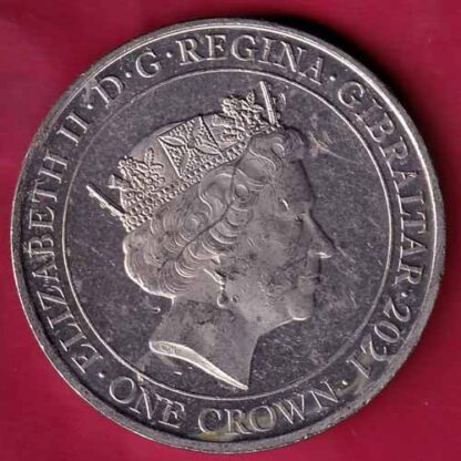 ELIZABETH II DEI-GRA REGINA. GIBRALTAR 2021 ONE CROWN FLANDERS FIELDS THE POPPIES BLOW – FC1893